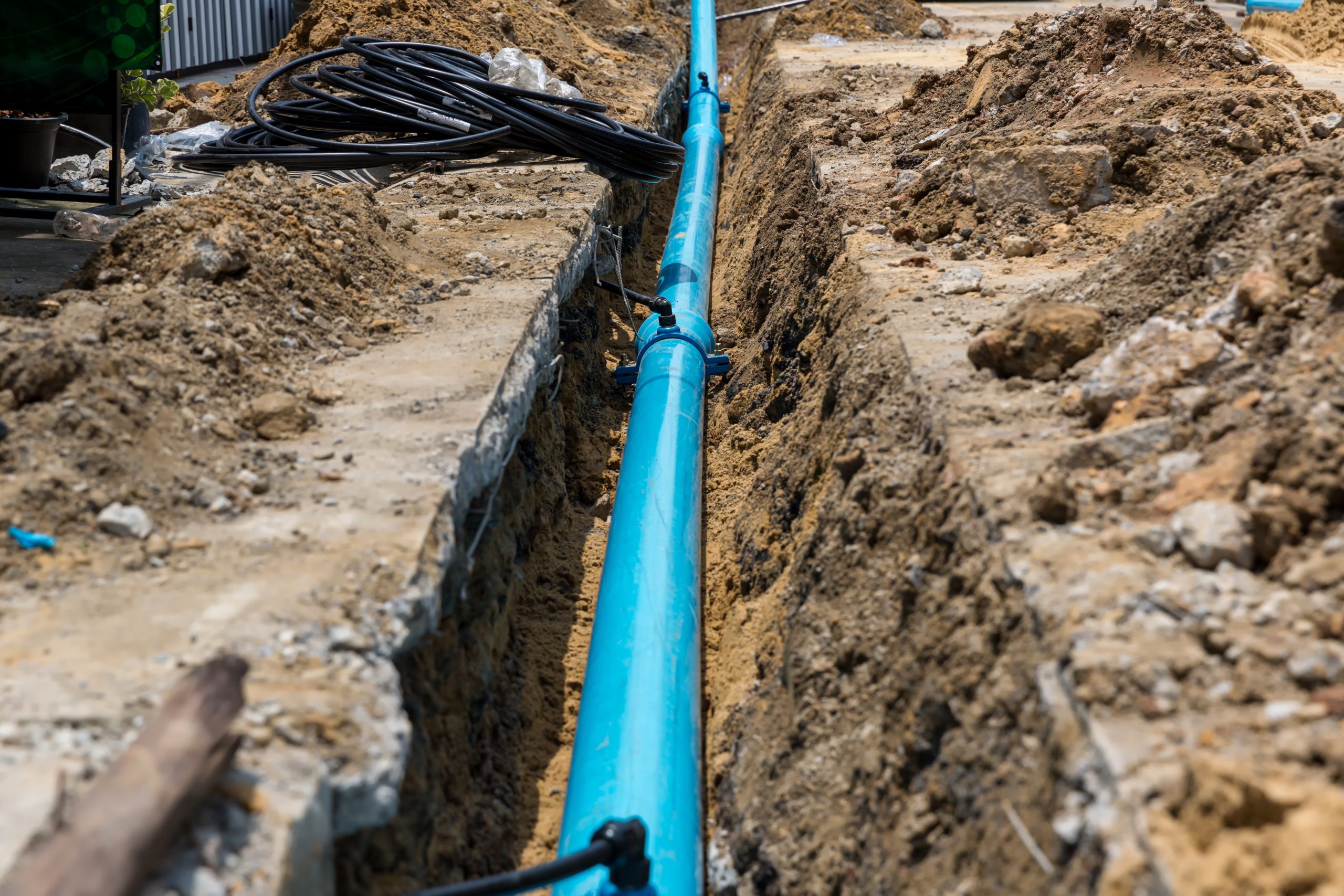 Underground water and sewer line construction and repair